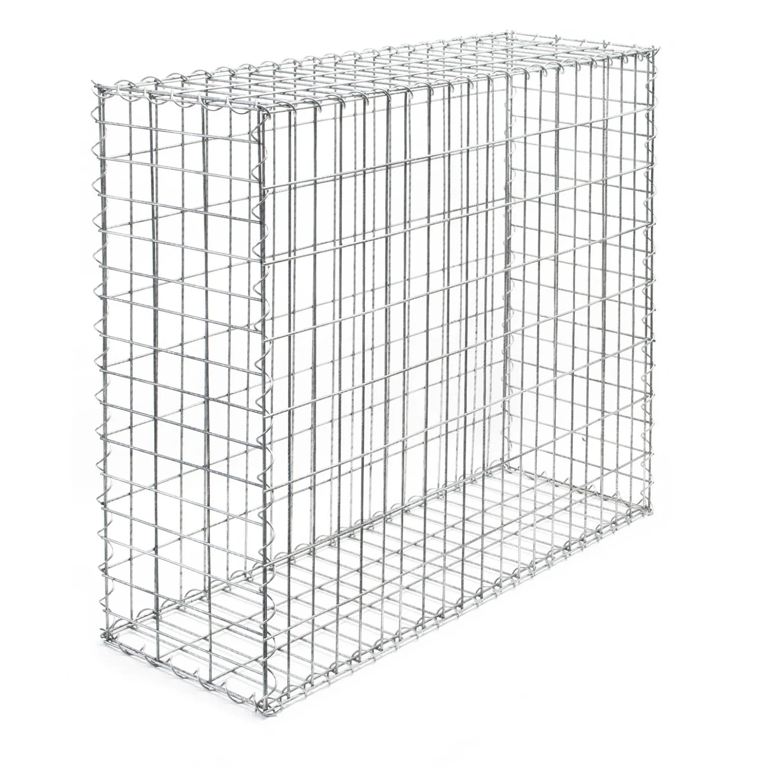 Wiltec Gabione 100 x 80 x 30 cm aus Drahtgitter, feuerverzinkter Gabionenzaun, Steinkorb für Gabionenwand, Gabionen Sichtschutz und Gabionen Hochbeet