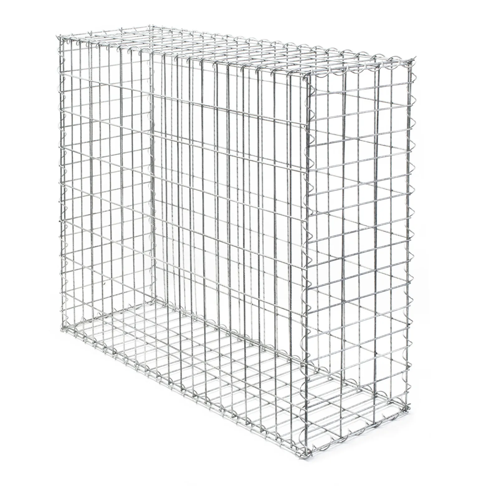 Wiltec Gabione 100 x 100 x 30 cm aus Drahtgitter, feuerverzinkter Gabionenzaun, Steinkorb für Gabionenwand, Gabionen Sichtschutz und Gabionen Hochbeet