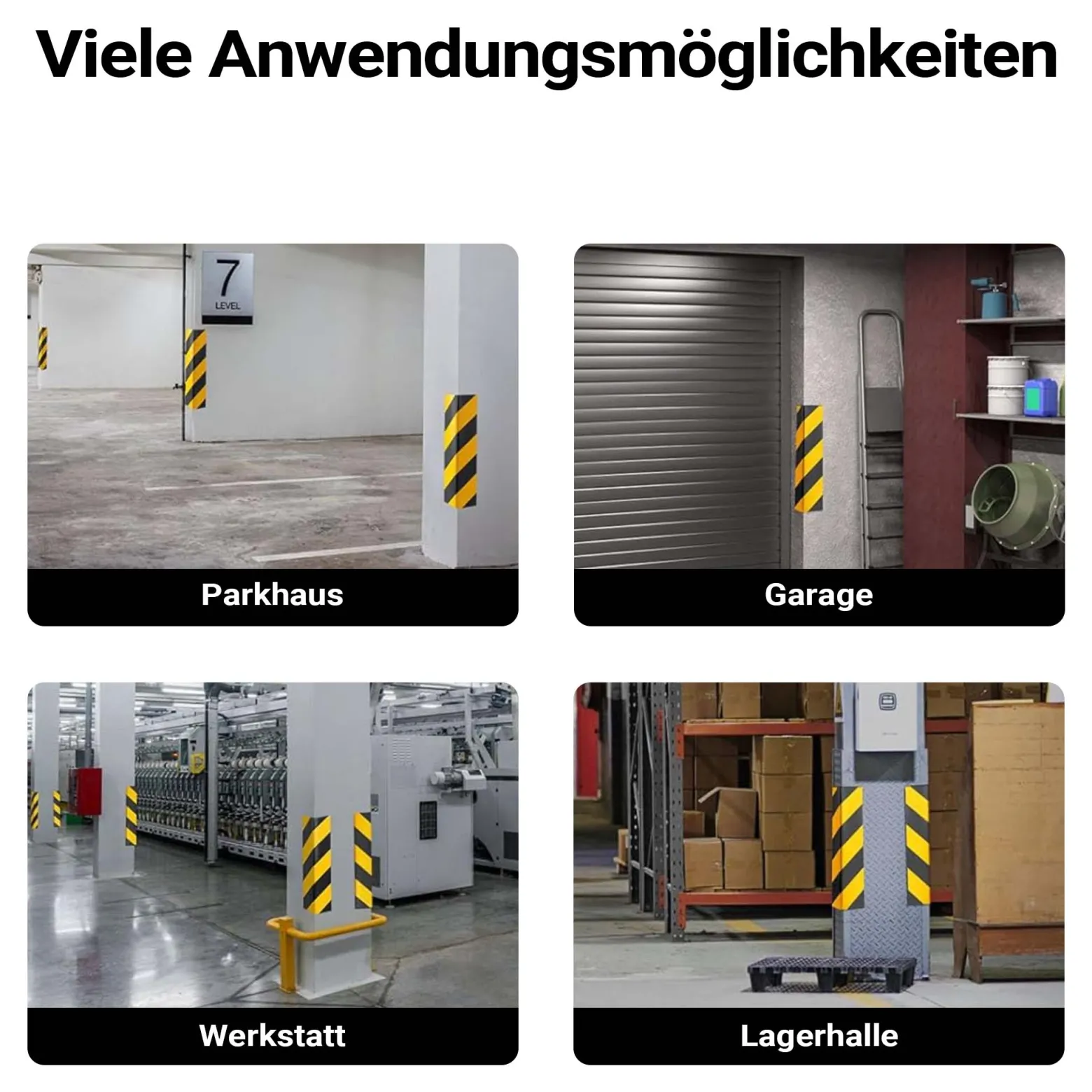 Wiltec Garagen Wandschutz 2 Stück je 400 x 75 x 20 mm, 2er-Set selbstklebender Türkantenschutz für Ihr Auto aus robustem EVA-Material, Einparkhilfe Garage