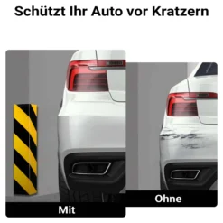 Wiltec Garagen Wandschutz 4 Stück je 400 x 75 x 20 mm, 4er-Set selbstklebender Türkantenschutz für Ihr Auto aus robustem EVA-Material, Einparkhilfe Garage