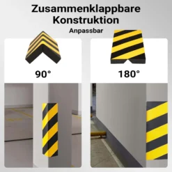 Wiltec Garagen Wandschutz 400 x 75 x 20 mm 8 Stück, Selbstklebender Türkantenschutz für Ihr Auto aus robustem EVA-Material, Einparkhilfe Garage