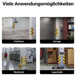 Wiltec Garagen Wandschutz 400 x 75 x 20 mm 8 Stück, Selbstklebender Türkantenschutz für Ihr Auto aus robustem EVA-Material, Einparkhilfe Garage