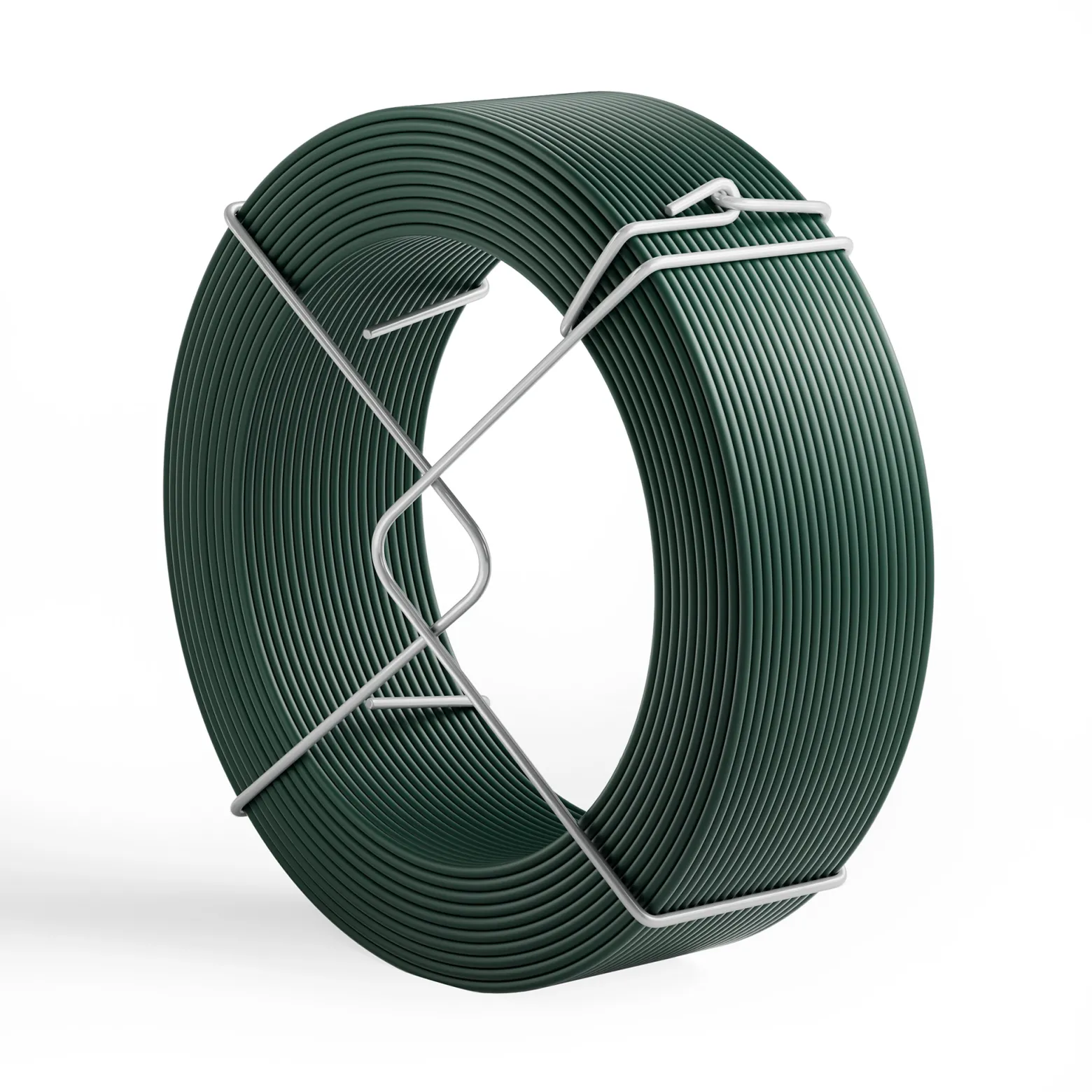 Wiltec Gartendraht grün Ø 1,6 mm x 50 m, Bindedraht Stahl verzinkt mit PVC-Beschichtung, Pflanzendraht mit Drahthalterung, flexibler Basteldraht