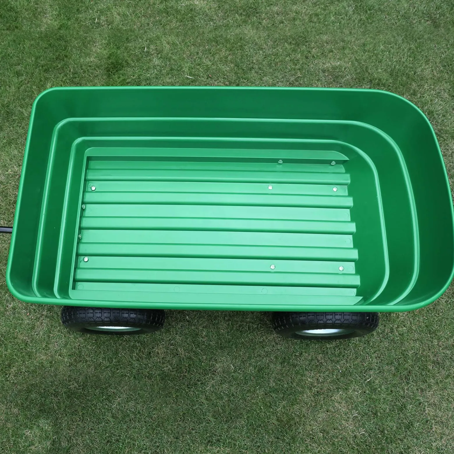 Wiltec Gartenwagen mit Kippfunktion bis 350 kg, Handwagen mit 125 l Volumen, Bollerwagen für Gartenarbeit, Handkarren für u. a. Rasen, Kies, Schlamm