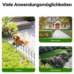 Wiltec Gartenzaun 0,4 x 10 m grün, Maschendrahtzaun Stahl PVC-beschichtet, Drahtzaun 9 x 15 cm Maschen, Zaun für Garten, Maschenzaun einfache Montage