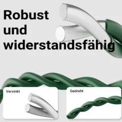 Wiltec Gartenzaun 0,65 x 25 m grün, Maschendrahtzaun Stahl PVC-beschichtet, Drahtzaun 9 x 15 cm Maschen, Zaun für Garten, Maschenzaun einfache Montage