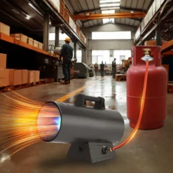 Wiltec Gasdruckminderer Frankreich, Gasdruckregler 700 mbar, 1,5 m Gasschlauch mit Druckminderer, Druckregler für große Geräte, Gasregler für Gasheizgebläse
