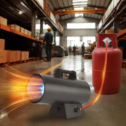 Wiltec Gasdruckminderer Spanien mit Adapter, Gasdruckregler 700 mbar, 1,5 m Gasschlauch mit Druckminderer, Druckregler für große Geräte, Gasregler für Gasheizgebläse