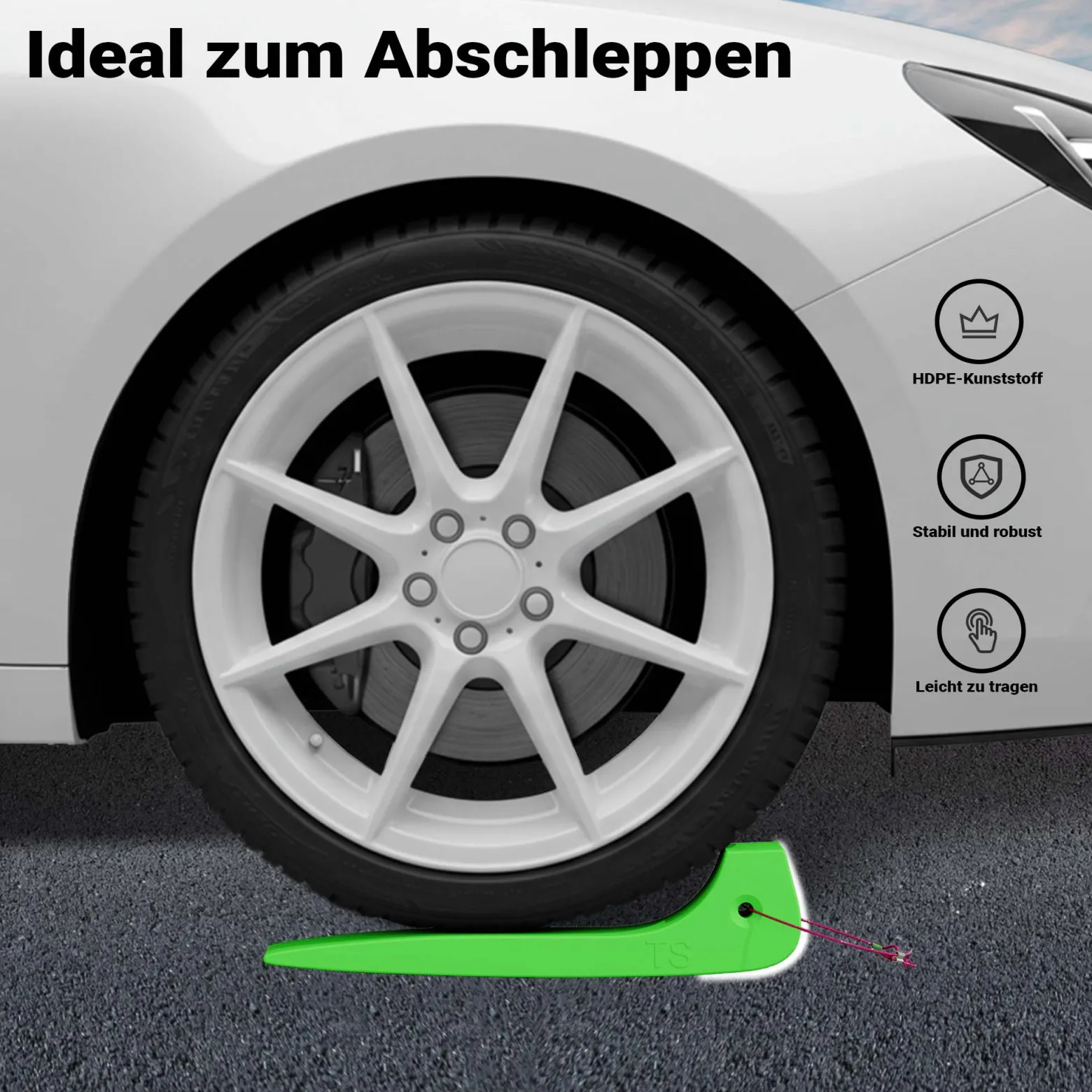 Wiltec Gleitkeile 4er Set, Ladehilfe für Abschleppdienst bis 1814 kg pro Keil, Auffahrkeile aus HDPE, perfekt für Abschleppwagen, Autotransporter, Verladerampe