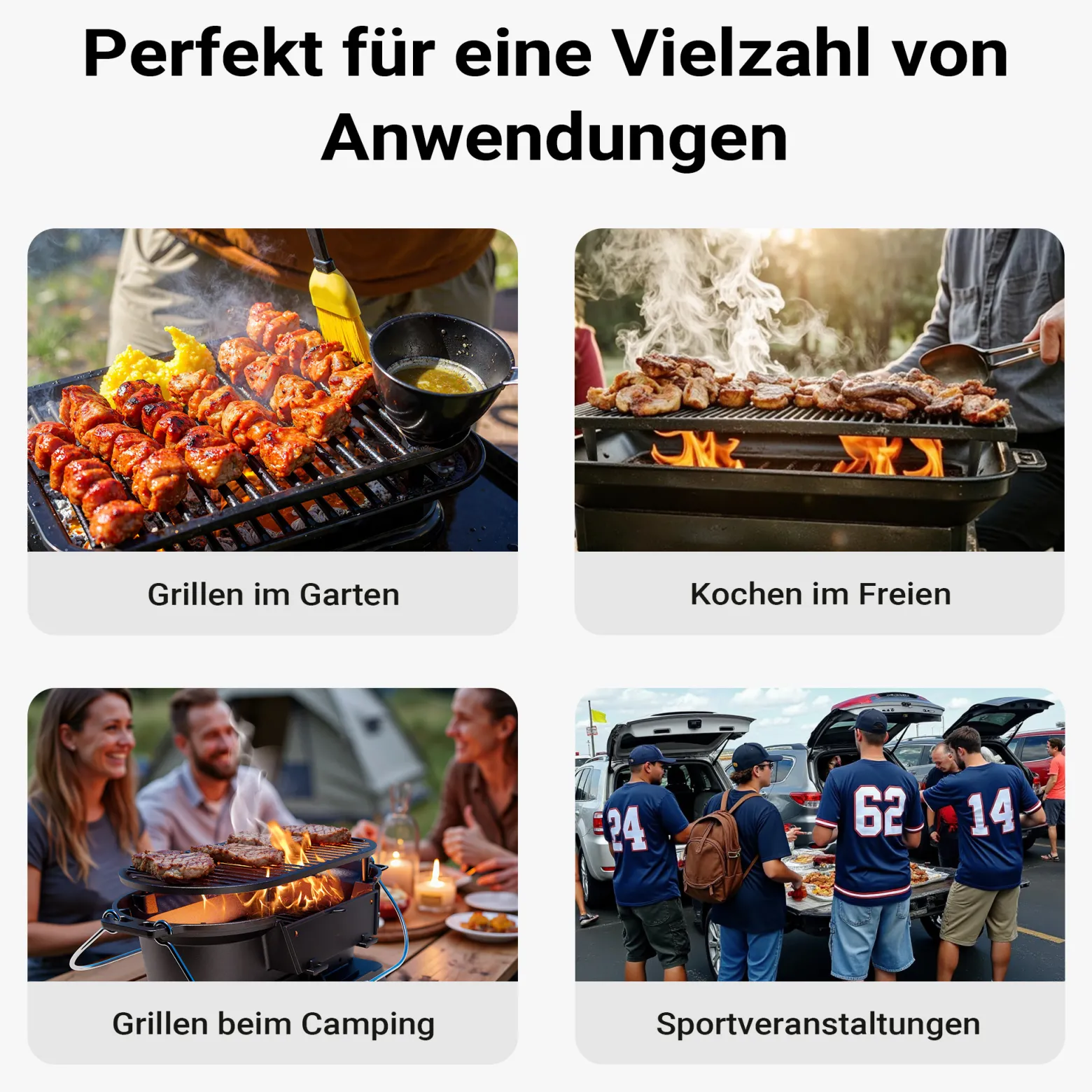 Wiltec Grilltopf aus Gusseisen, Grill für Holzkohle effiziente Hitzespeicherung, Holzkohlegrill mit Abzugssystem, Tragbarer Gusseisen Topf