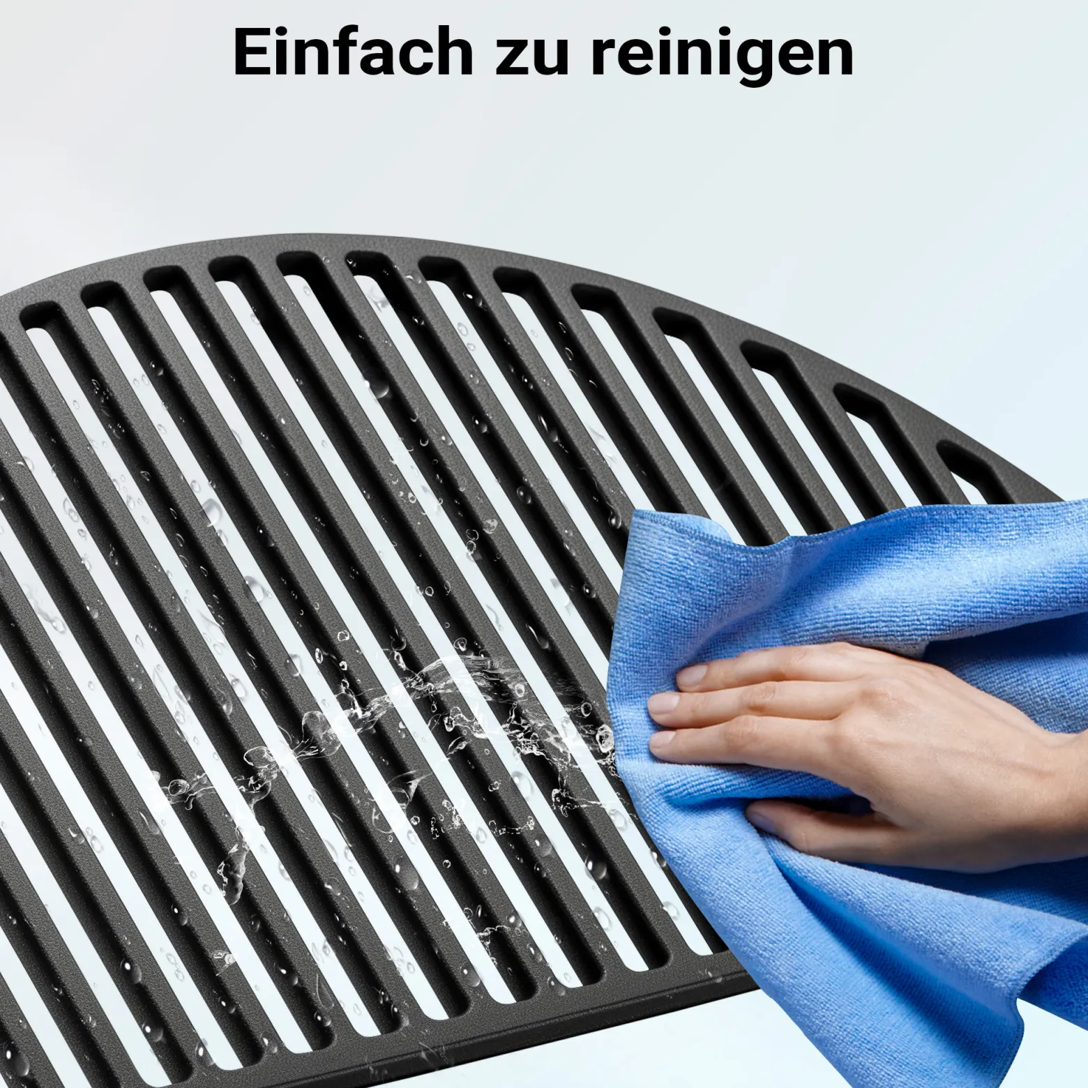 Wiltec Gusseisen Grillrost 55 x 26,5 x 0,9 cm, Gussrost für Grill mit guter Hitzespeicherung, Grillgitter für typische Grillstreifen auf Grillgut, Grillzubehör für BBQ