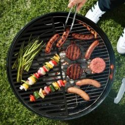 Wiltec Gusseisen Grillrost 46,7 x 22,8 x 0,9 cm, Gussrost für Grill mit guter Hitzespeicherung, Grillgitter für typische Grillstreifen auf Grillgut, Grillzubehör für BBQ