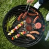 Wiltec Gusseisen Grillrost 49,8 x 24,3 x 0,9 cm, Gussrost für Grill mit guter Hitzespeicherung, Grillgitter für typische Grillstreifen auf Grillgut, Grillzubehör für BBQ