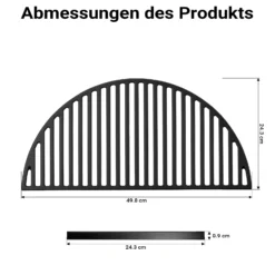 Wiltec Gusseisen Grillrost 49,8 x 24,3 x 0,9 cm, Gussrost für Grill mit guter Hitzespeicherung, Grillgitter für typische Grillstreifen auf Grillgut, Grillzubehör für BBQ