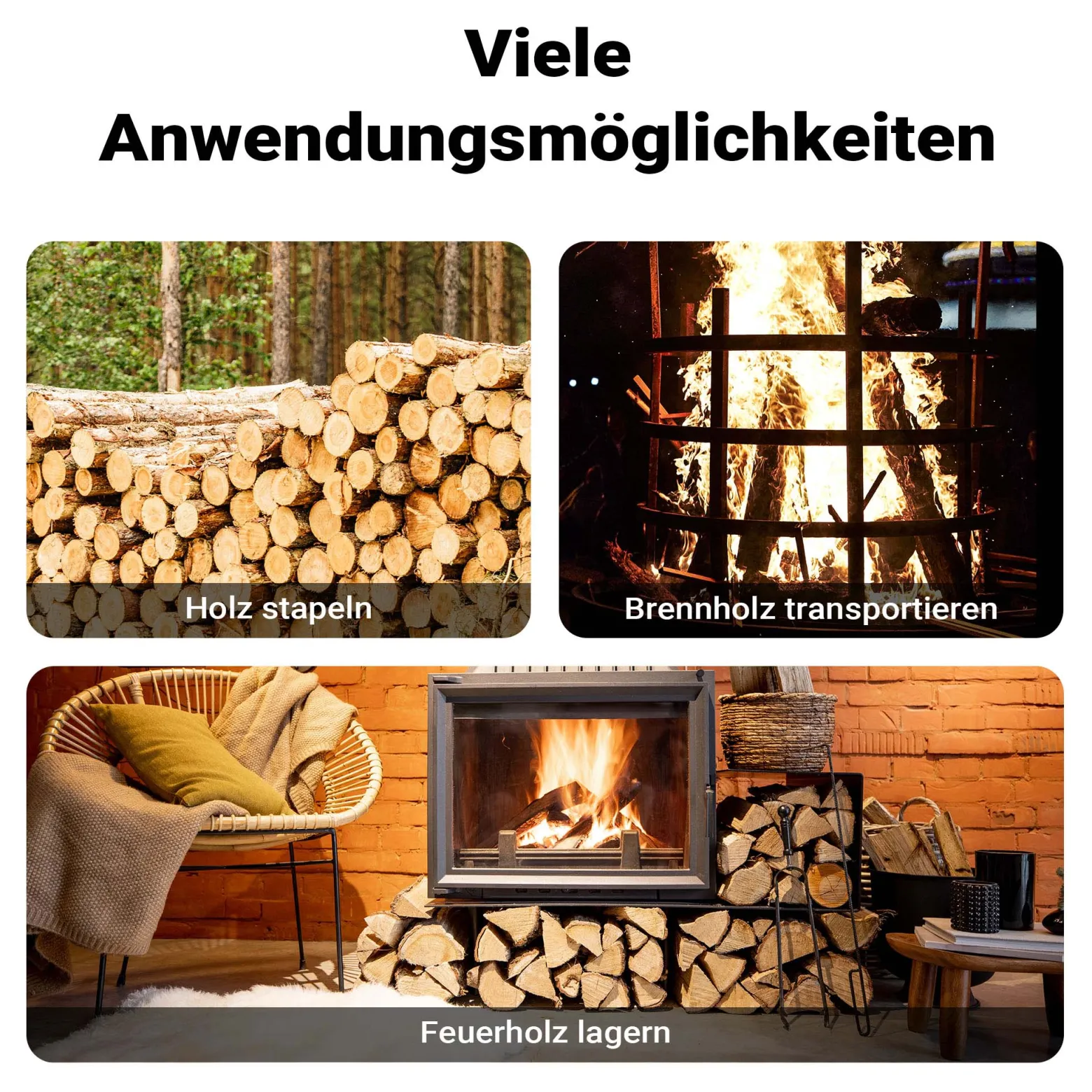 Wiltec Handpackzange mit 30 cm Klauenöffnung bis 100 kg, 44 cm Holzzange aus Stahl zum Heben, Packzange für Rundhölzer bis Ø 30 cm, Greifer mit Handgriff
