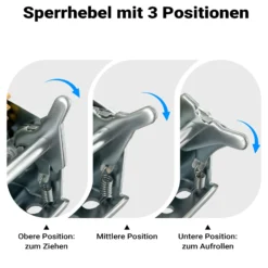 Wiltec Handseilwinde bis 1100kg Übersetzung 4:1 8:1 170x175x240mm, Winde mit 8m Drahtseil, Seilwinde handbetrieben, Handseilzug effizient, Forstseilwinde