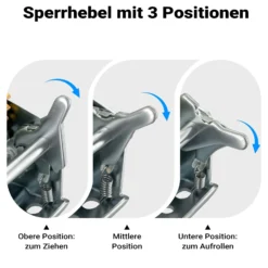 Wiltec Handseilwinde bis 550kg Übersetzung 4,1:1 130 x 190 x 160 mm, Winde mit 10m Drahtseil, Seilwinde handbetrieben, Handseilzug effizient, Forstseilwinde