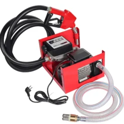 Wiltec Heizöl- und Dieselpumpe 230V/750W 80l/min selbstansaugend Pumpe mit automatischer Pistole, Kraftstoffpumpe, Absaugpumpe