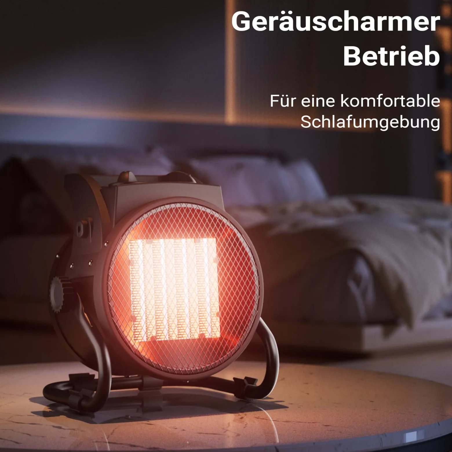 Wiltec Heizstrahler 2kW Keramik Heizgerät 2000W mit Thermostat 30m² Heizlüfter 3 Leistungsstufen