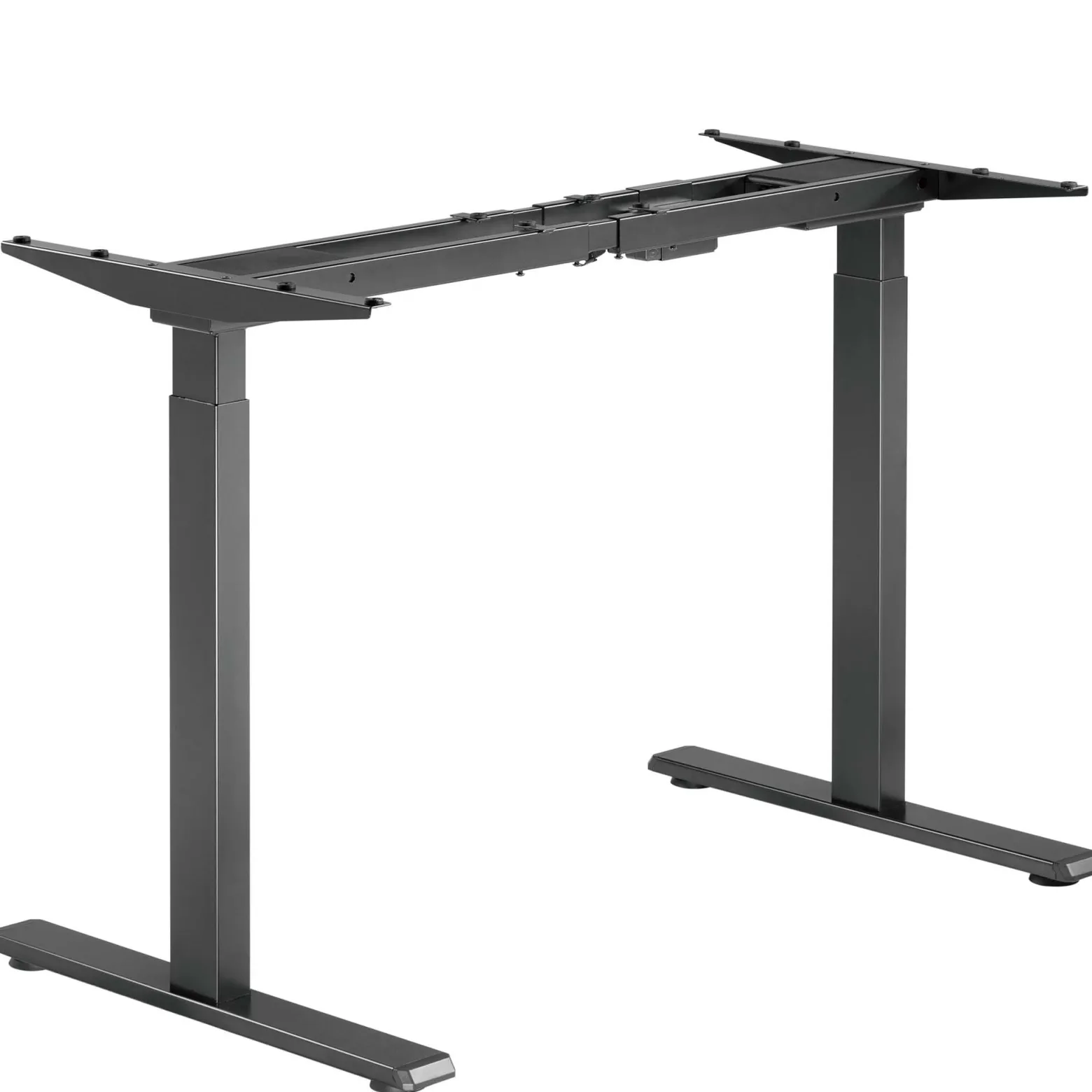 Wiltec Höhenverstellbarer Schreibtisch zweimotorig, Schreibtischrahmen, Gestell für Tischplatten, mit Kollisionsschutz, Memoryfunktion und Sitz-/Stehzeit-Erinnerung