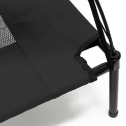 Wiltec Hundebett mit Dach Schwarz 60 x 45 x 16 cm Größe S bis 15 kg Outdoor Katzenliege Haustier Schlafplatz Sonnendach