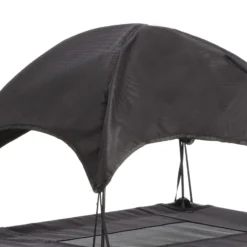 Wiltec Hundebett mit Dach Schwarz 76 x 60 x 16 cm Größe M bis 25 kg Outdoor Katzenliege Haustier Schlafplatz Sonnendach