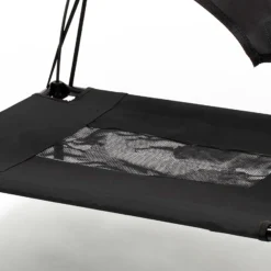Wiltec Hundebett mit Dach Schwarz 76 x 60 x 16 cm Größe M bis 25 kg Outdoor Katzenliege Haustier Schlafplatz Sonnendach