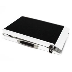 Wiltec Hunderampe faltbar, 244 x 48 cm, geklappt 123 x 49 cm, aus Aluminium, rutschsicher, Traglast bis zu 110 kg, Haustierrampe