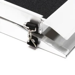 Wiltec Hunderampe faltbar, 122 x 38 cm, geklappt 62 x 40 cm, aus Aluminium, rutschsicher, Traglast bis zu 115 kg, Haustierrampe