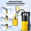 Wiltec 3 in 1 Flachsauger Tauchpumpe 750 W, Schmutzwasserpumpe 14000 l/h, Flachwasserpumpe mit Schwimmer, Flachsaugpumpe für Keller und Garten