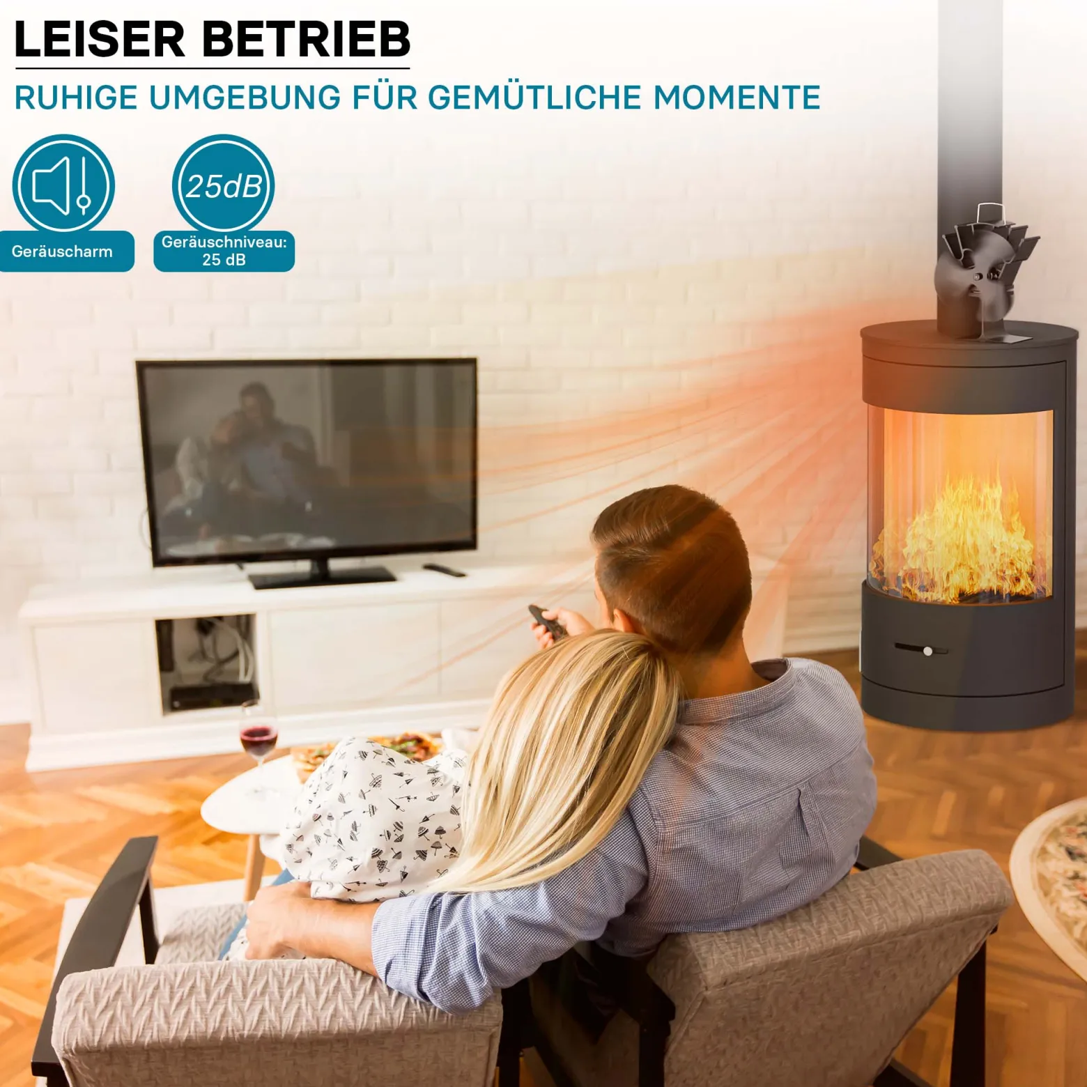Wiltec Kaminofenventilator mit 3 Flügeln 70 bis 350°C, Ofenventilator ohne Strom, Kaminventilator für eine effiziente und umweltfreundliche Wärmeverteilung