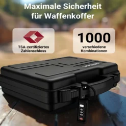 Wiltec Kofferschloss für Waffenkoffer TSA Schloss, Zahlenschloss 3-stellig für Gewehrkoffer, Waffenschloss zum Verschließen von Langwaffen- und Kurzwaffenkoffer