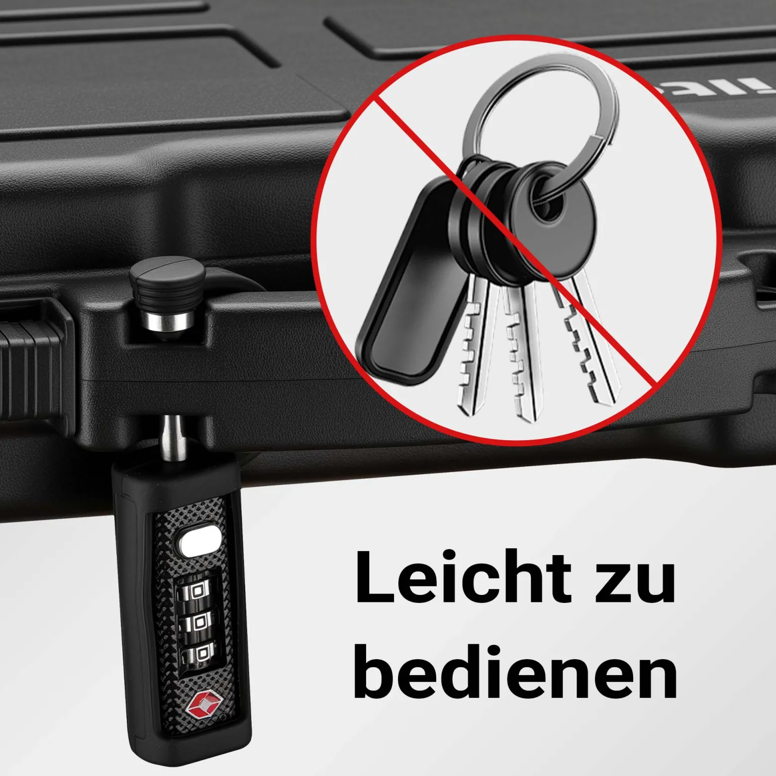 Wiltec Kofferschloss für Waffenkoffer TSA Schloss, Zahlenschloss 3-stellig für Gewehrkoffer, Waffenschloss zum Verschließen von Langwaffen- und Kurzwaffenkoffer