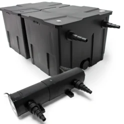 Wiltec Komplettset: CBF-350B Teichfilter bis 60000 L Teichfilteranlage als Durchlauffilter, CUV-236 Teichklärer UVC Klärer mit 36 Watt UV-C Leistung