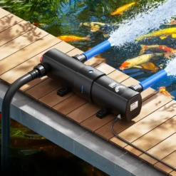 Wiltec Komplettset: CBF-350B Teichfilter bis 60000 L Teichfilteranlage als Durchlauffilter, NEO10000 SuperECO Teichpumpe 10000l/h 80W, CUV-236 Teichklärer UVC Klärer mit 36W, 25m Teichschlauch 25 mm