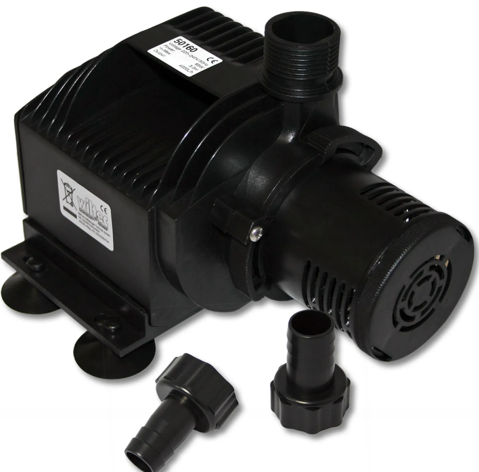 Wiltec Komplettset: CPF-180 Teichdruckfilter bis 6000 L mit 11 Watt UV-C Teichklärer, HJ-5000 ECO Teichpumpe 4000l/h 65W, 25m Teichschlauch 25 mm (1")