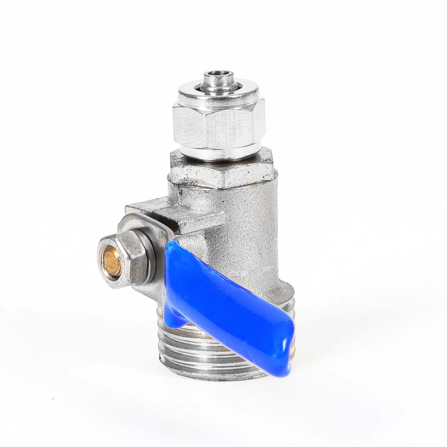 Wiltec Kugelventil mit Jaco Fitting, 20,67 mm (1/2") AG und Schlauchanschluss Ø 10 mm, Ventil für Umkehrosmose, für Trinkwasser, Osmose (RO)