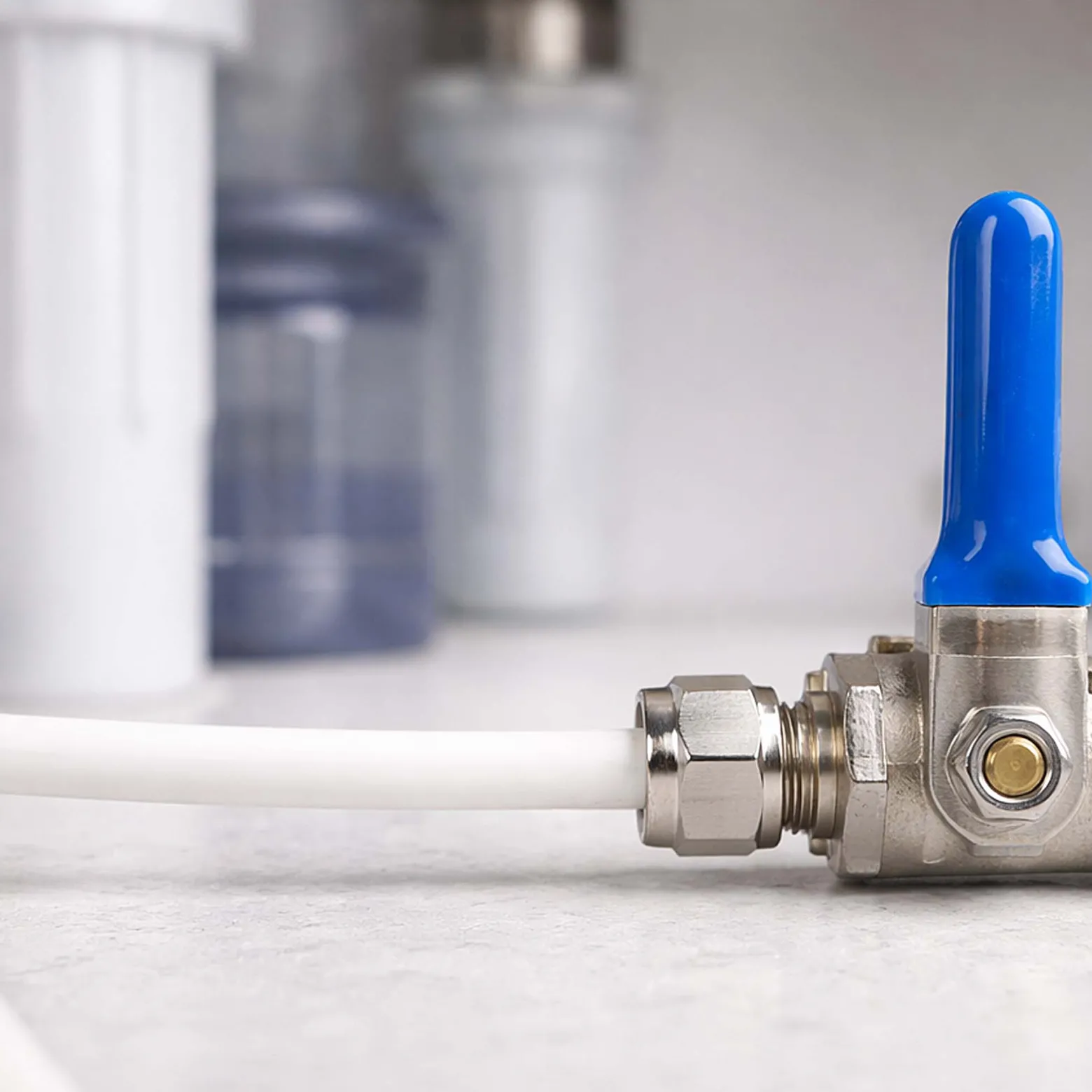 Wiltec Kugelventil mit Jaco Fitting, 20,67 mm (1/2") AG und Schlauchanschluss Ø 10 mm, Ventil für Umkehrosmose, für Trinkwasser, Osmose (RO)
