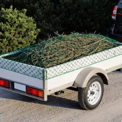 Wiltec Ladungssicherungsnetz 4x4m Grün Masche 4,5x4,5 cm Stärke 3 mm Polypropylen Transportnetz für Anhänger mit Randkördel Witterungsbeständig Ladung Sicherheit