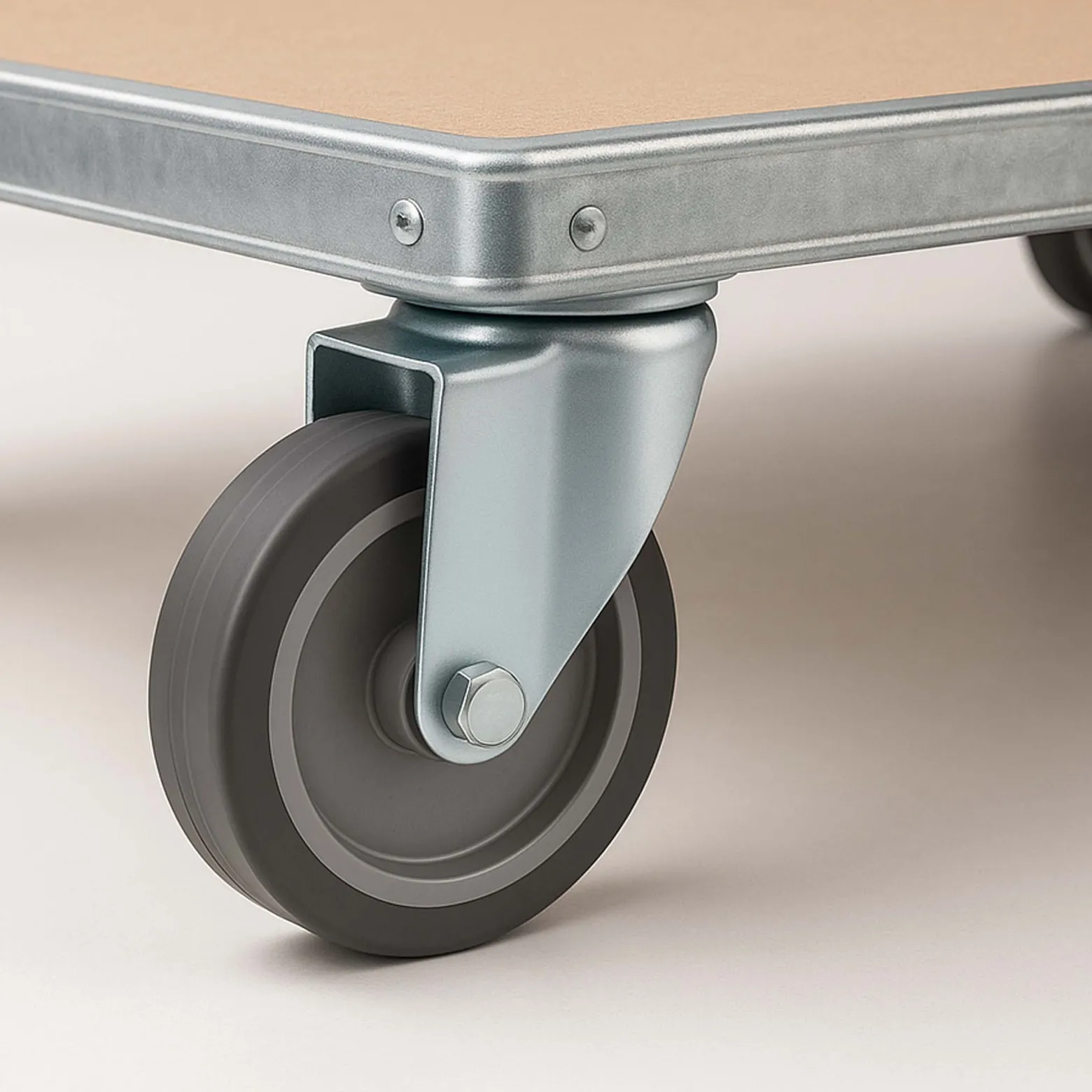 Wiltec Lenkrolle 75mm bis 75kg mit Kunststoffrad und Anbauplatte Transportrolle leiser Lauf, ungebremst Möbelrolle Laufrolle Möbel-Lenkrolle