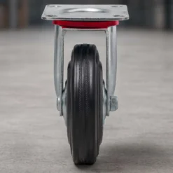 Wiltec Lenkrolle Ø200mm bis 150kg Tragkraft mit Gummirad ungebremst, leiser Lauf, Transportrolle Möbelrolle Laufrolle Möbel-Lenkrolle