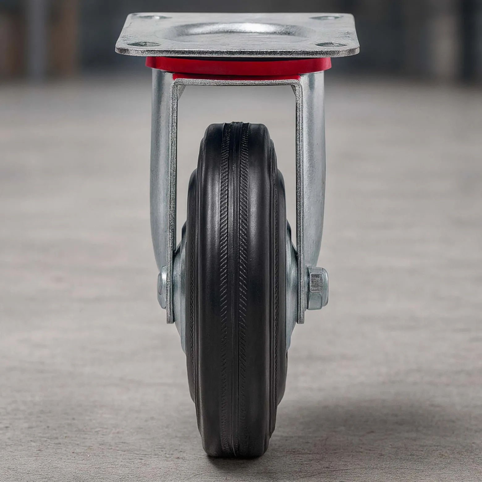 Wiltec Lenkrolle Ø200mm bis 150kg Tragkraft mit Gummirad ungebremst, leiser Lauf, Transportrolle Möbelrolle Laufrolle Möbel-Lenkrolle