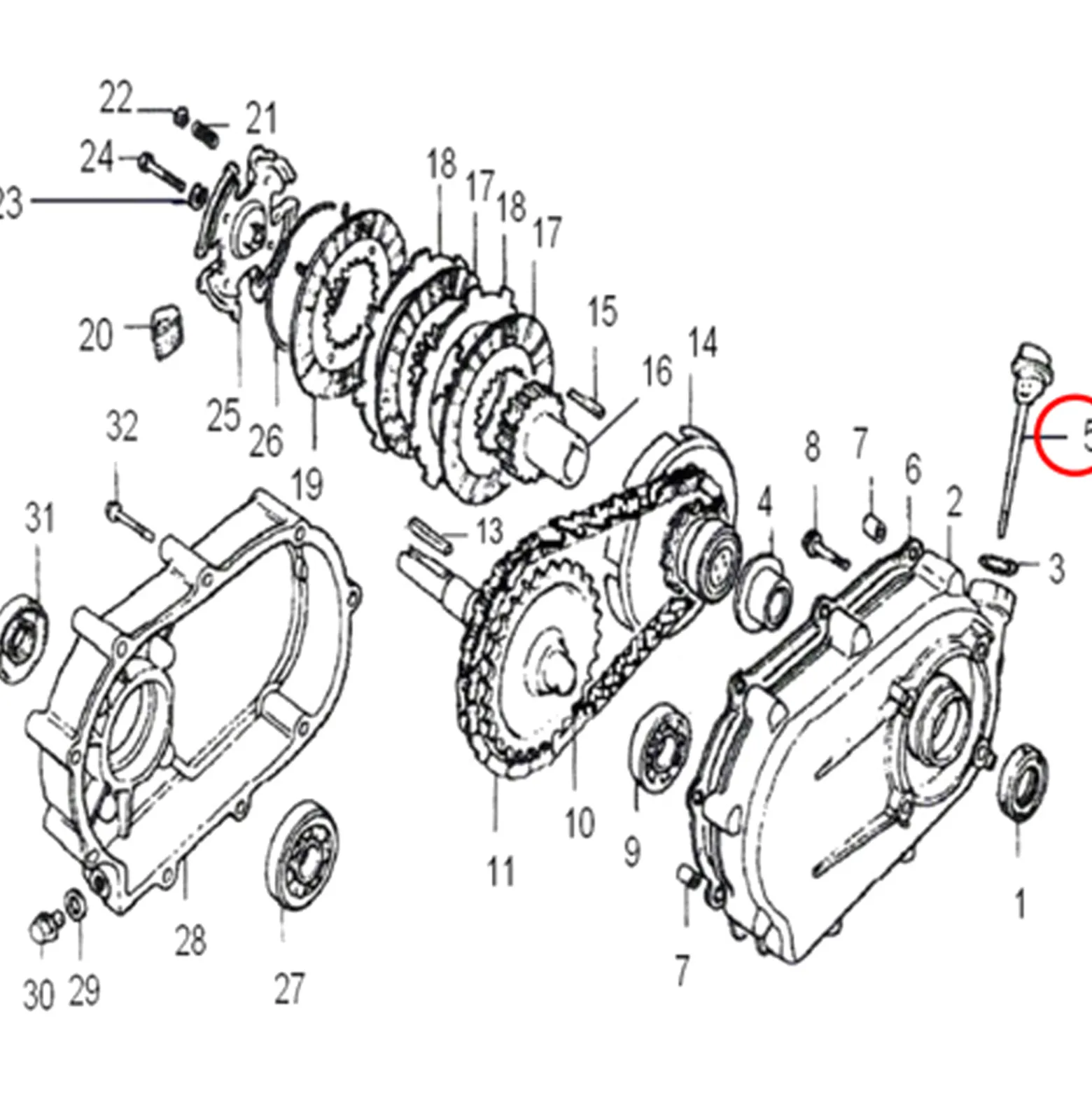 Wiltec Ölmessstab mit O-Ring für Ölbadkupplung LIFAN 6,5-13 PS Motor Benzinmotor Ersatzteil – Ölpeilstab – Einzylinder für Kleinmaschinen & Karts, 4-Takt Motor & OHV Ventilsteuerung