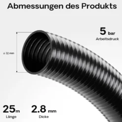 Wiltec Luisiana OM/I 25m Druck- und Saugschlauch Ø32mm 320g/m Pumpenschlauch Schlauch Pumpe Teich Teichschlauch