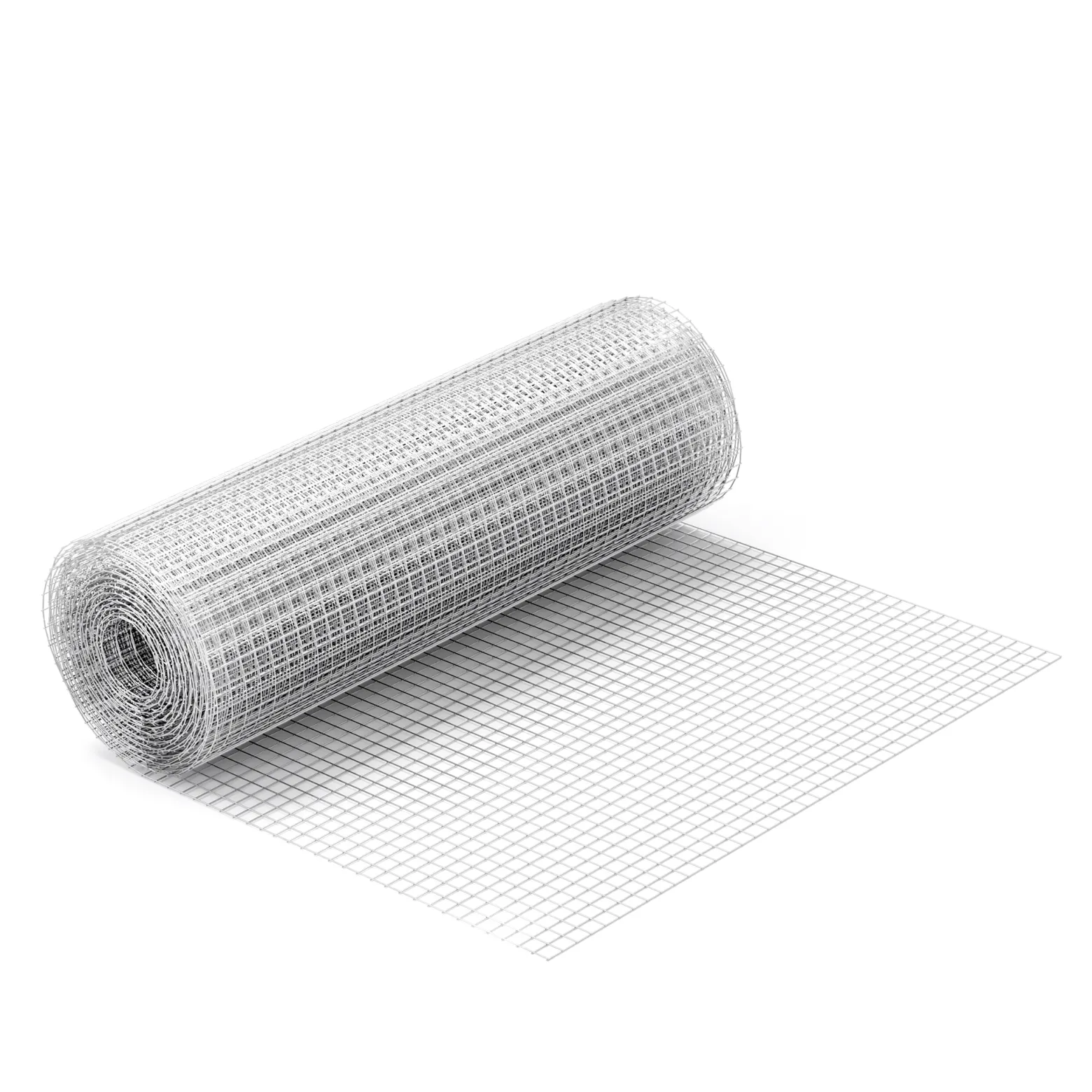 Wiltec Maschendrahtzaun 100 cm x 5 m, 1,2 mm stark 25x25 mm Maschengröße, Volierendraht 4-Eck aus Stahl verzinkt, Drahtgitter, Vogeldraht