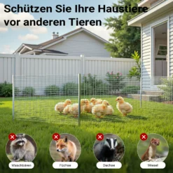 Wiltec Maschendrahtzaun 50 cm x 5 m, 1,2 mm stark 25 x 25 mm Maschengröße, Volierendraht 4-Eck aus Stahl verzinkt, Drahtgitter, Vogeldraht