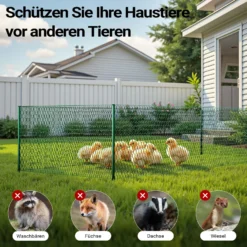 Wiltec Maschendrahtzaun Grün 60 cm x 10 m, 0,6 mm Stärke 25 x 25 mm Maschengröße, Volierendraht 6-Eck aus Stahl verzinkt, Drahtgitter, Vogeldraht
