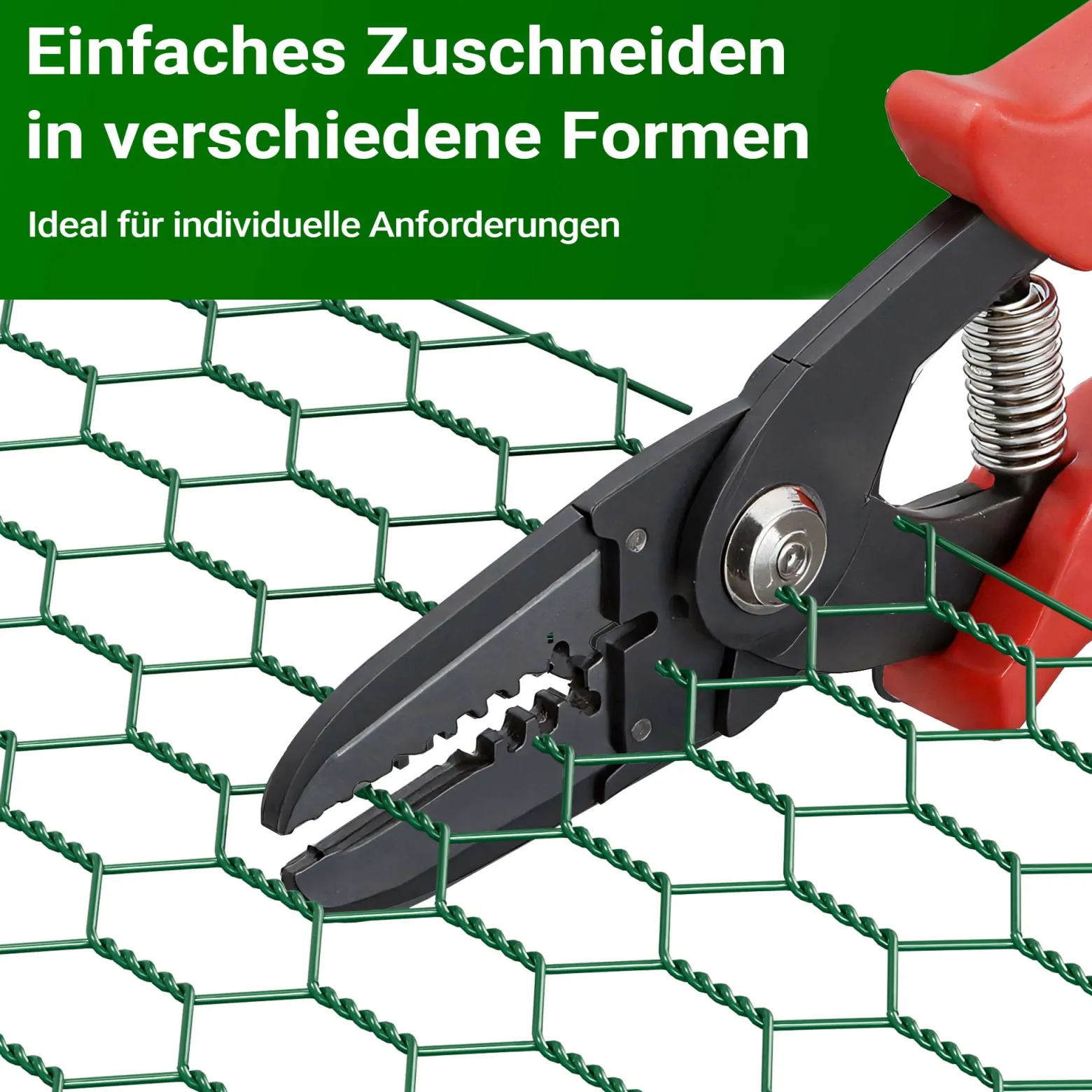 Wiltec Maschendrahtzaun Grün 60 cm x 10 m, 0,6 mm Stärke 25 x 25 mm Maschengröße, Volierendraht 6-Eck aus Stahl verzinkt, Drahtgitter, Vogeldraht