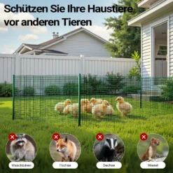Wiltec Maschendrahtzaun Grün 1x5 m 50 cm Höhe 1,42 mm Stärke 25x25 mm Maschengröße, Volierendraht 4-Eck aus Stahl verzinkt, Drahtgitter, Vogeldraht