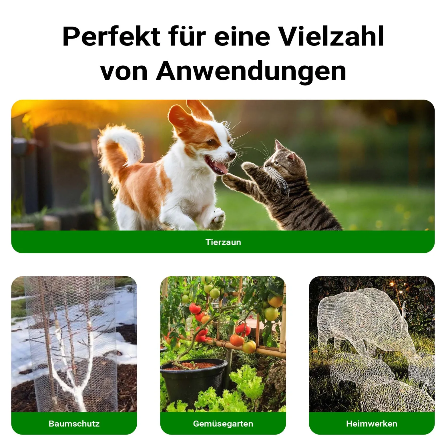 Wiltec Maschendrahtzaun Schwarz 100 cm x 10 m, 0,9 mm Stärke 19x19 mm Maschengröße, Volierendraht 4-Eck aus Stahl verzinkt, Drahtgitter, Vogeldraht